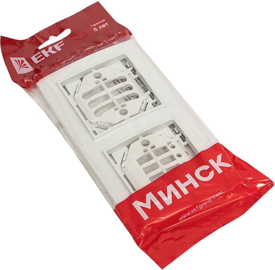 Рамка 2 поста EKF Минск белый, предпросмотр