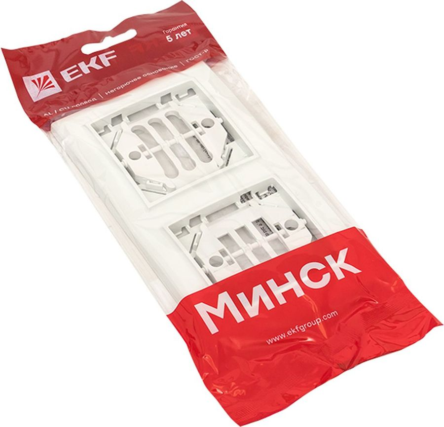 Рамка 2 поста EKF Минск ERM-G-312-10 белый, превью
