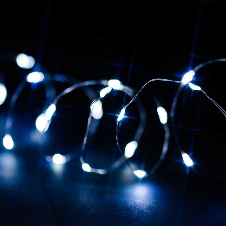 Гирлянда внутренняя нить  20 LED белый 1 м, предпросмотр
