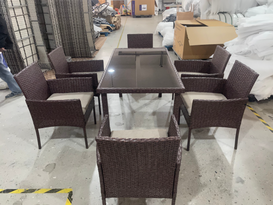Набор мебели KD Rattan 6 кресел и стол искусственный ротанг, Арт. JS-R005, предпросмотр