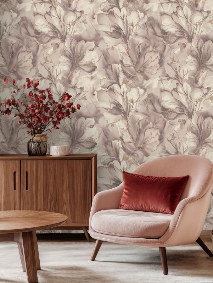 Обои Euro Decor Moonbloom Винил/флиз 7300-12 коричневый 1,06Х10,05м, предпросмотр