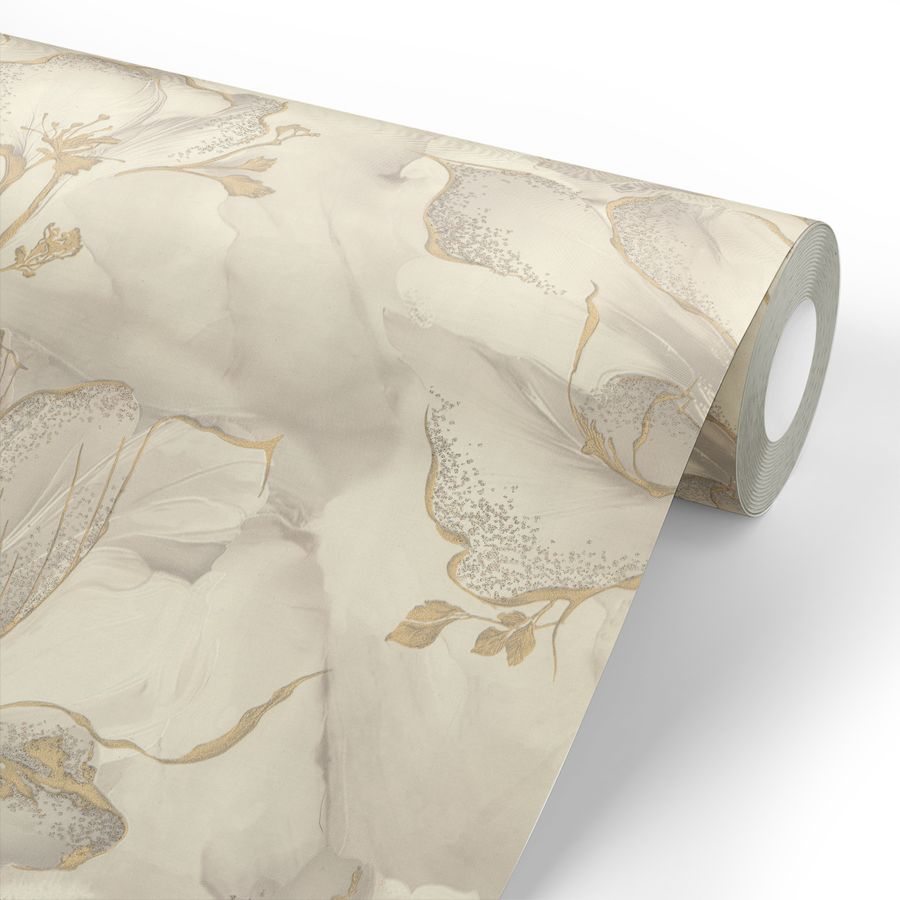 Обои Euro Decor Moonbloom Винил/флиз 7300-01 бежевый 1,06Х10,05м, предпросмотр