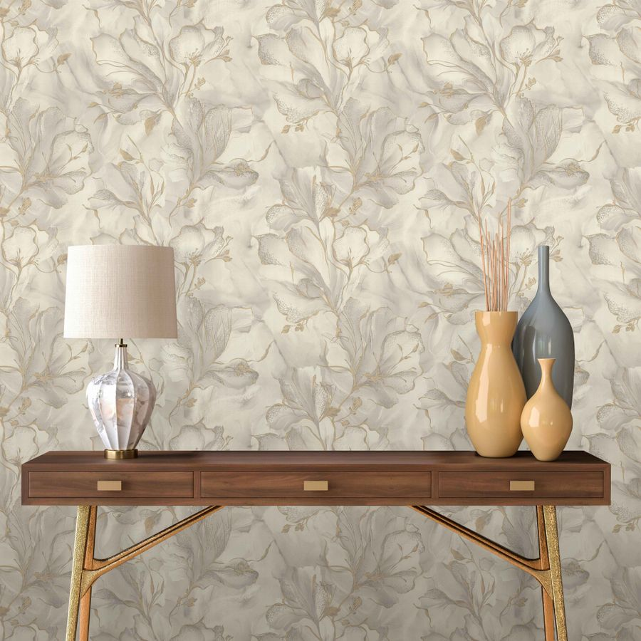 Обои Euro Decor Moonbloom Винил/флиз 7300-01 бежевый 1,06Х10,05м, превью