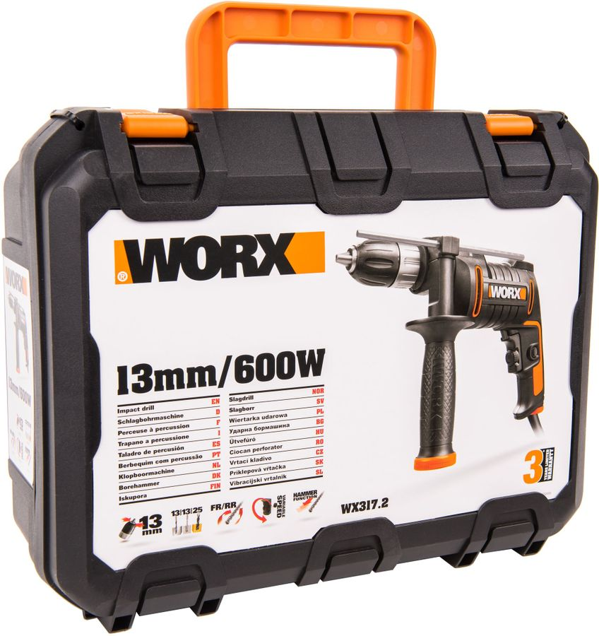 Дрель-шуруповерт ударная Worx WX317.2 600 Вт, предпросмотр