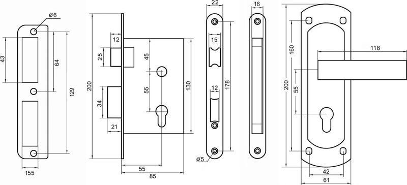 Цилиндровый замок Palladium 460-25 ABL античная бронза, предпросмотр