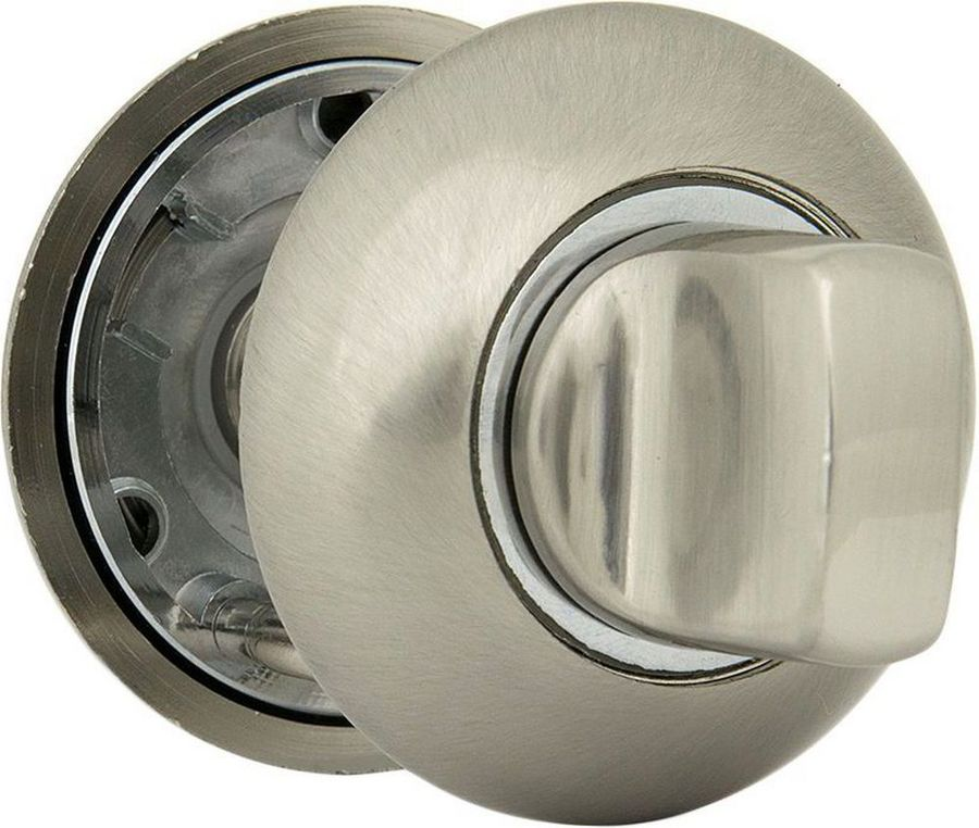 Дверная накладка-фиксатор Palladium R SN/CP BK матовый никель-хром, предпросмотр
