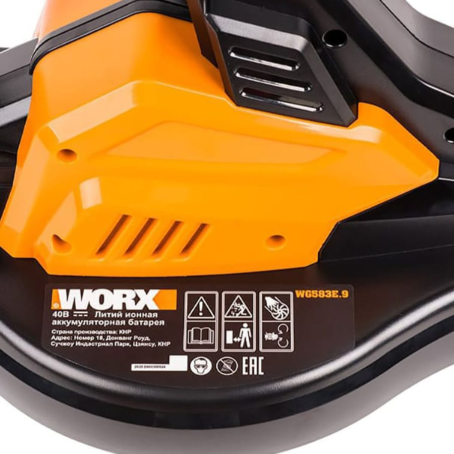 Воздуходувка-пылесос аккумуляторный WORX 2x4Ач, с акб и з/у, wg583e, предпросмотр