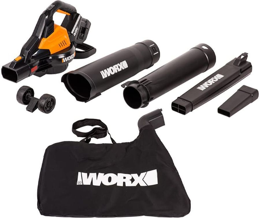 Воздуходувка-пылесос аккумуляторный WORX 2x4Ач, с акб и з/у, wg583e, предпросмотр