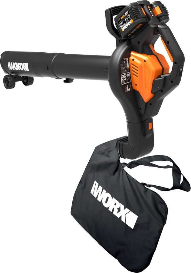 Воздуходувка-пылесос аккумуляторный WORX 2x4Ач, с акб и з/у, wg583e, предпросмотр