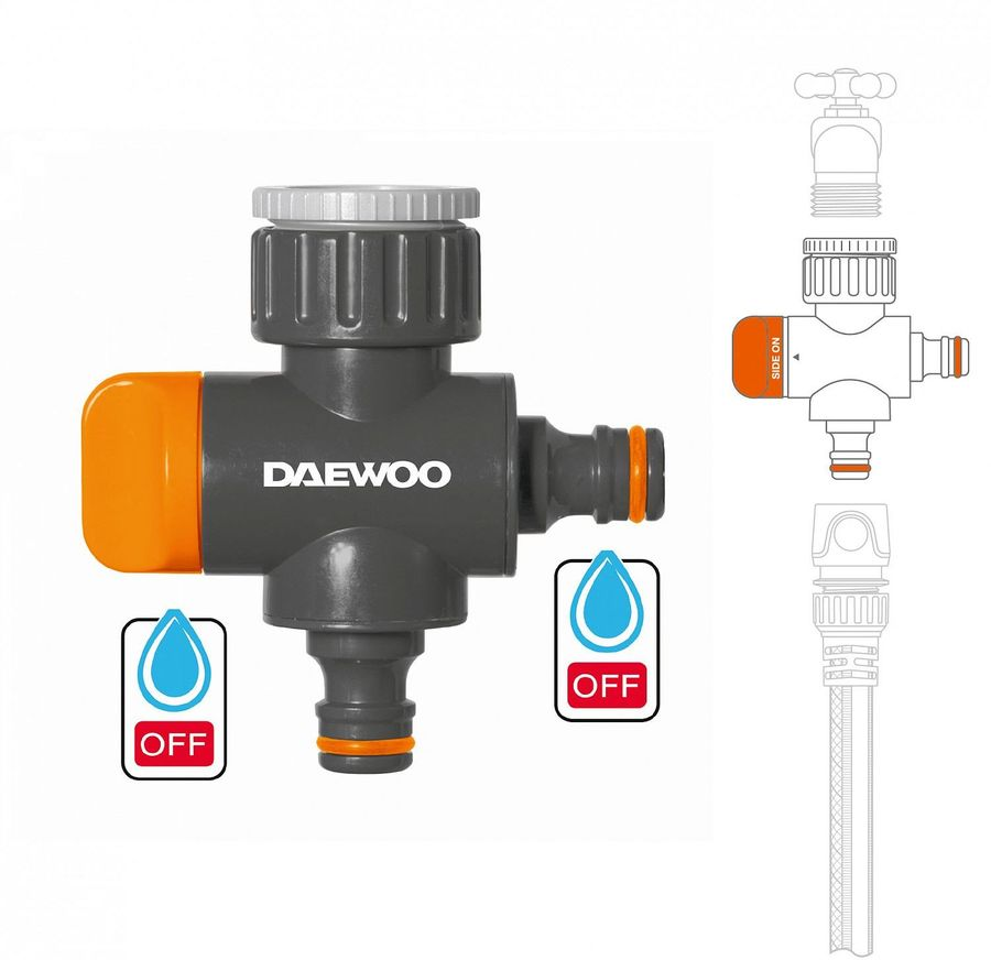 Адаптер для крана 2-х канальный DAEWOO с внешней резьбой 3/4"–1", Dwc 1219, предпросмотр