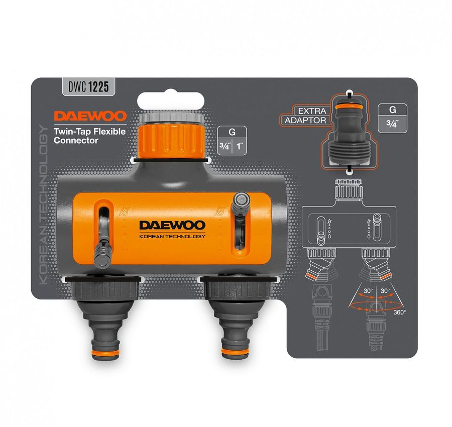 Адаптер DAEWOO 2-х канальный 3/4"–1", Dwc 1225, предпросмотр