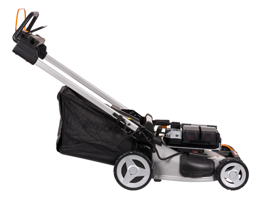 Газонокосилка аккумуляторная WORX самоходная 80В 4Ачх4 51см, с акб и з/у, wg761e, предпросмотр