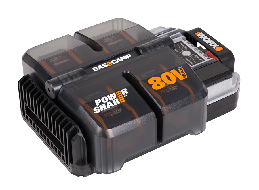 Газонокосилка аккумуляторная WORX самоходная 80В 4Ачх4 51см, с акб и з/у, wg761e, предпросмотр