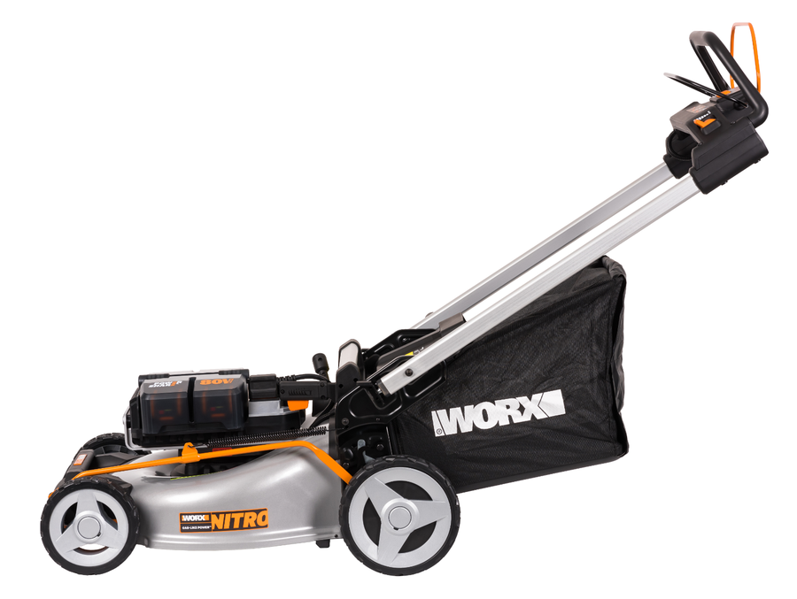 Газонокосилка аккумуляторная WORX самоходная 80В 4Ачх4 51см, с акб и з/у, wg761e, превью