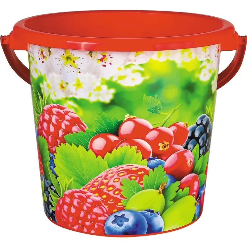 Ведро пластиковое Ягоды, Арт. ВР-8598, 10л, превью