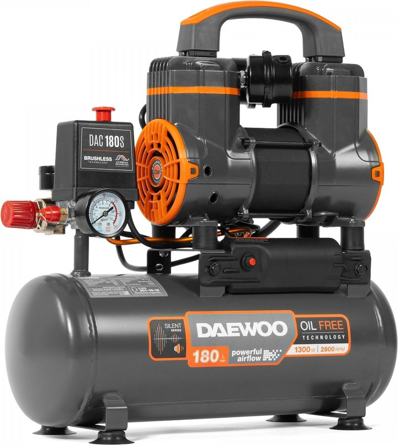 Безмасляный компрессор DAEWOO DAC 180S 1300 Вт 8 л, превью