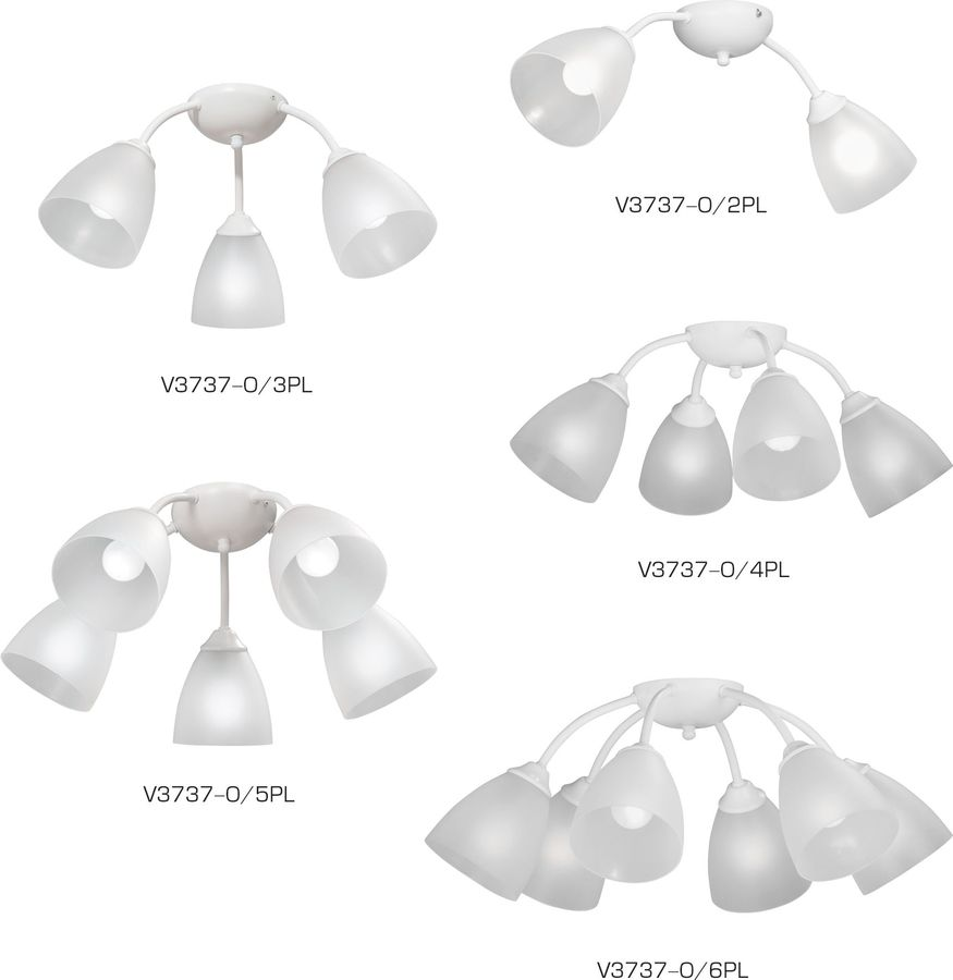 Потолочная люстра Vitaluce V3737-0/5PL белая 5ХE14Х40ВТ, предпросмотр