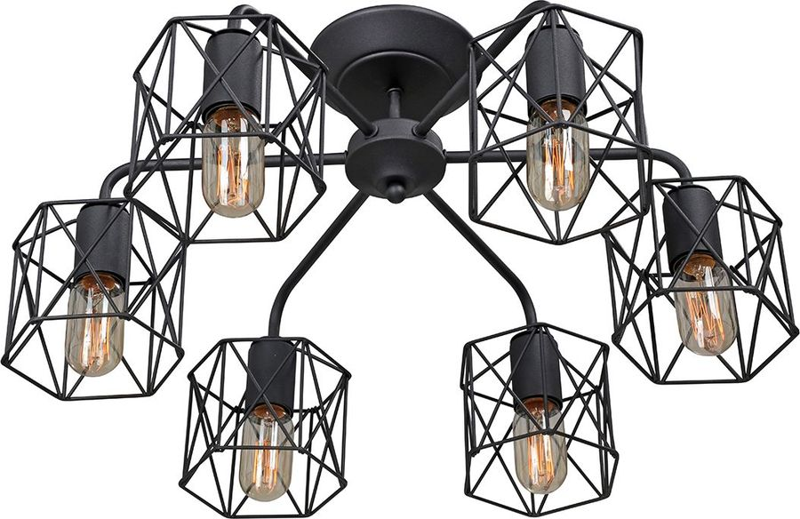 Потолочная люстра Vitaluce V4382-1/6PL черная 6ХE27Х60Вт, предпросмотр