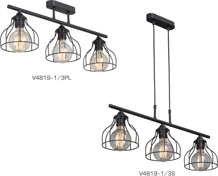 Потолочная люстра Vitaluce V4819-1/3PL черная 3ХE27Х40ВТ, превью