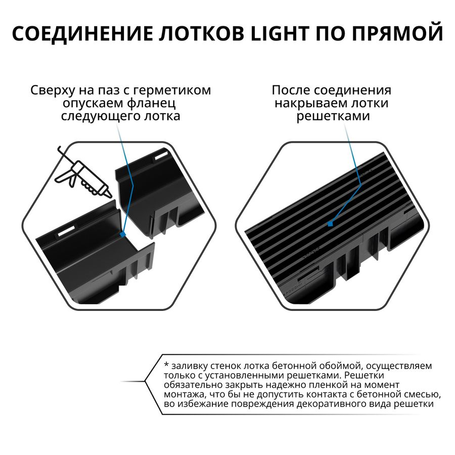 Лоток водоотводный Gidrolica Light 1000x116 мм, предпросмотр
