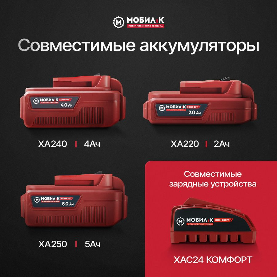 Кусторез аккумуляторный МОБИЛ К Комфорт 20В, с акб и з/у, XHA51, превью
