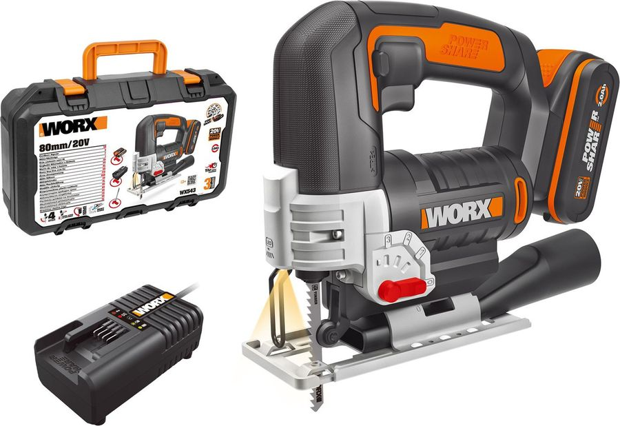 Аккумуляторный лобзик Worx WX543 20 В, превью