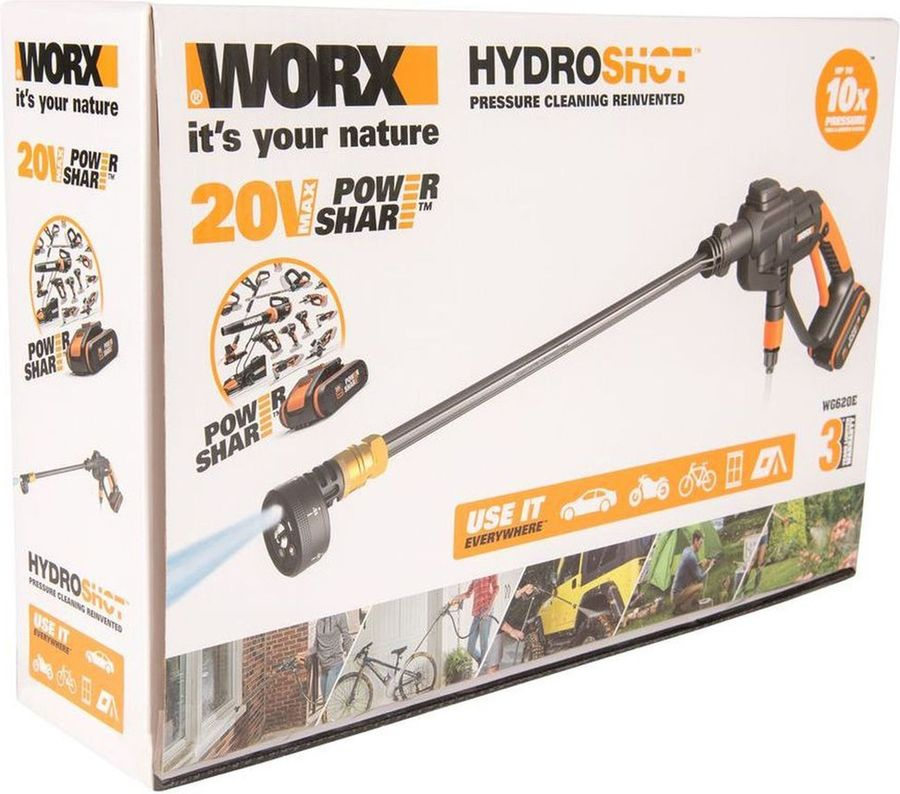 Пистолет аккумуляторный WORX 24 бар 120 л/ч 4Ач, с акб и з/у, wg620e, превью