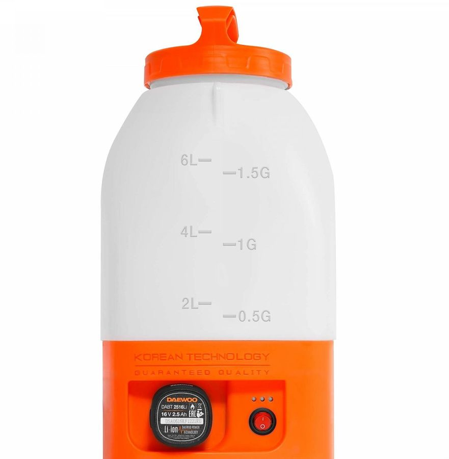 Опрыскиватель аккумуляторный DAEWOO DSA 6Li, Li-Ion аккумулятор 16В, 3Ач, с зарядным устройством 1А, 6л, превью