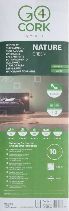 Подложка под напольные покрытия GO4CORK NATURE пробка 2 мм рулонная 10кв.м., превью
