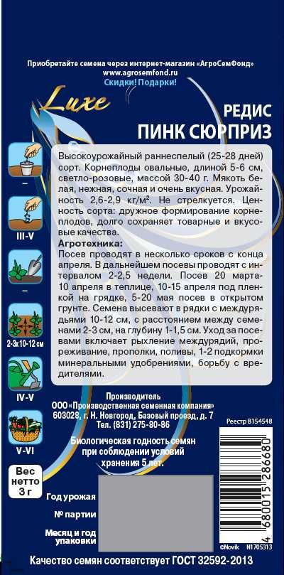 Семена Редиса Пинк сюрприз 3 г, превью