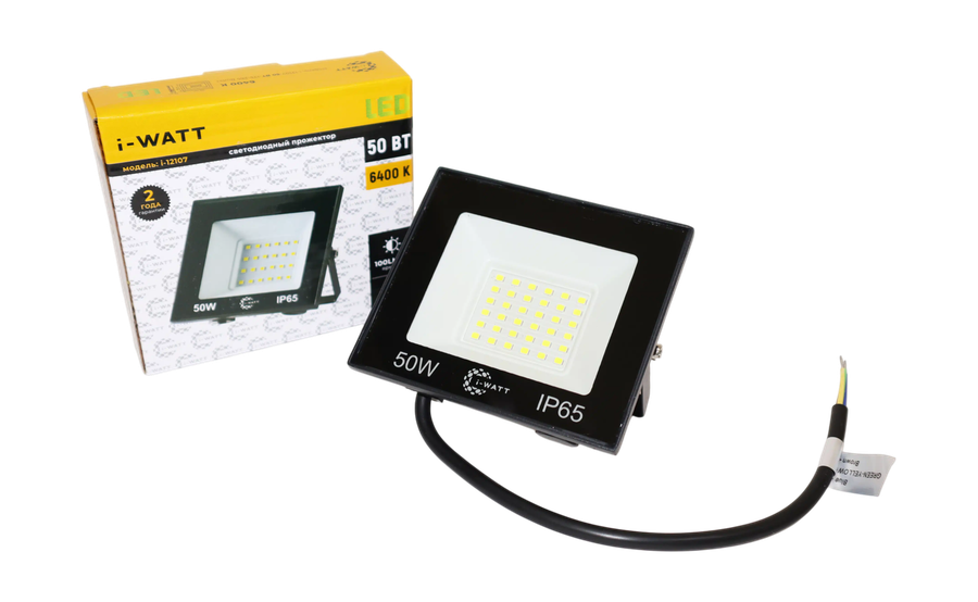 Прожектор I-WATT led i-12107 6400k 50bt ip65 5000 лм, предпросмотр