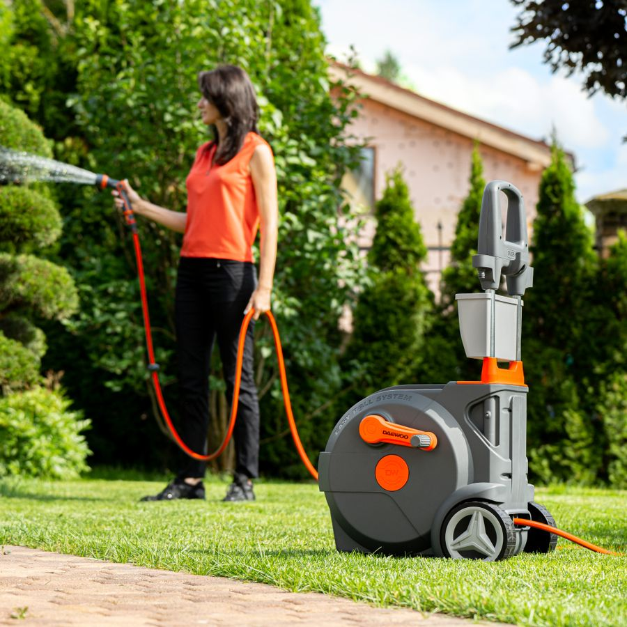 Тележка DAEWOO Smart cart со шлангом 40м и набором для полива, Dwr 4040, предпросмотр