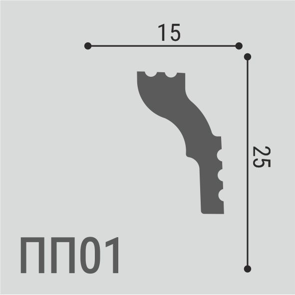 Карниз XPS POLYMER ПП 01 25*15, превью