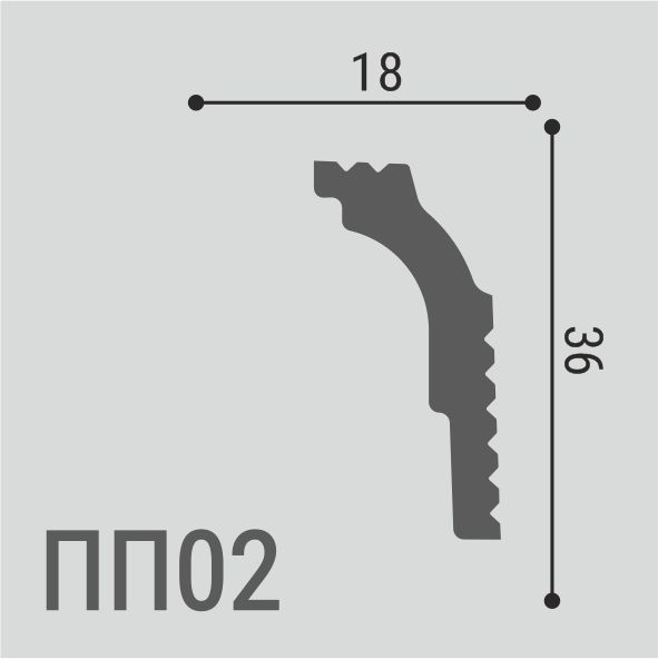 Карниз XPS POLYMER ПП 02 36*18, превью
