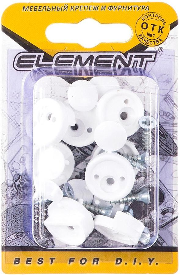 Крепление для зеркала Element белое 17 мм 8 штук, превью