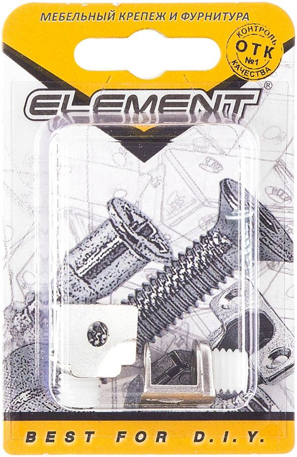 Стеклодержатель П-образный Element на шурупе никель 2 шт, предпросмотр