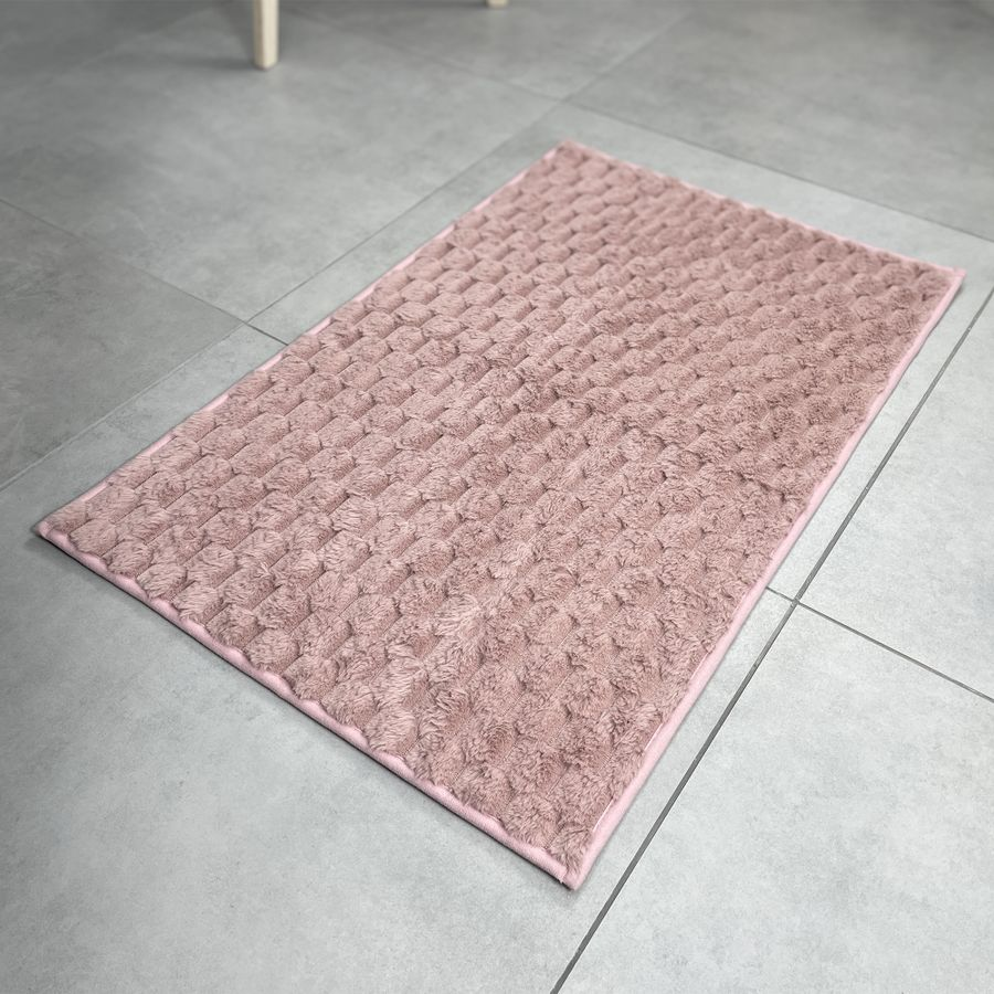 Коврик для ванной комнаты,  50*80 см, HONEY пудровый, предпросмотр