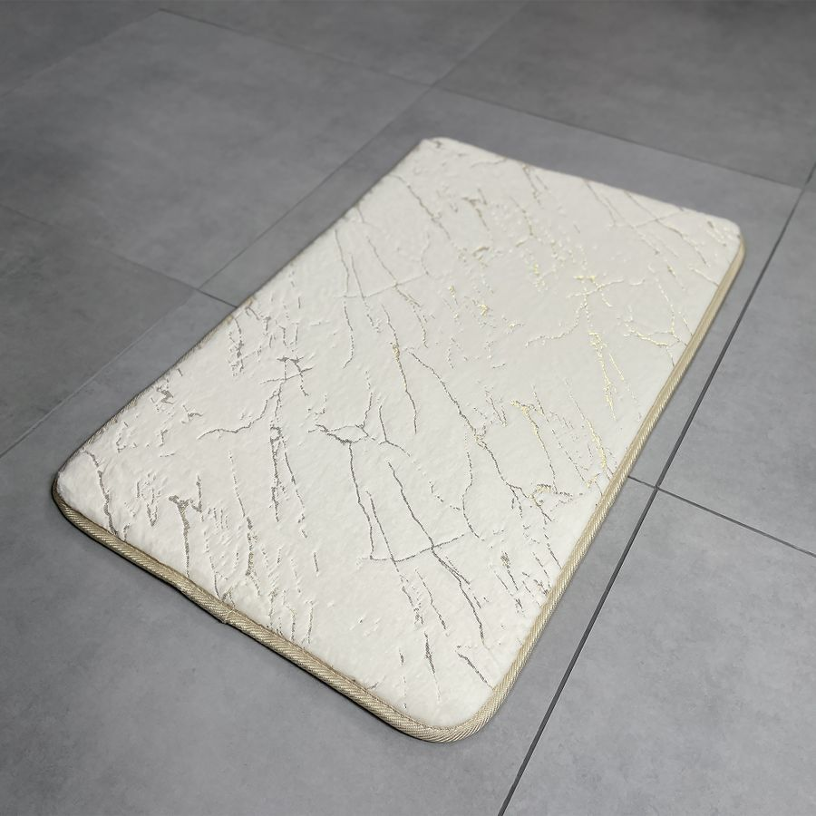 Коврик для ванной 50*80см, MARBLE айвори с золотом, превью