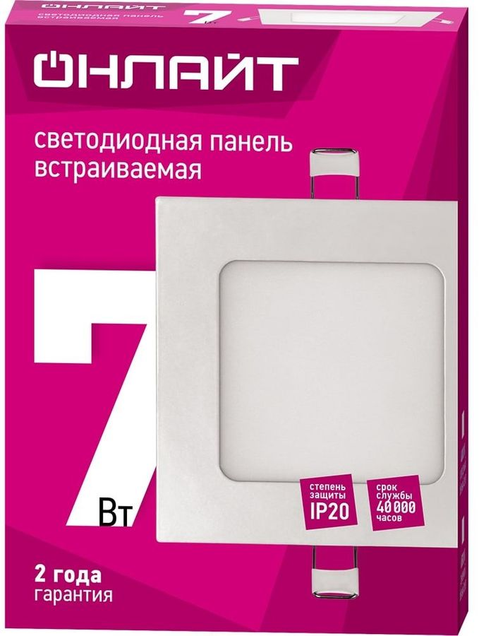 Светильник светодиодный ОНЛАЙТ 90149 OLP-S1-7W-4K-WH-LED, предпросмотр