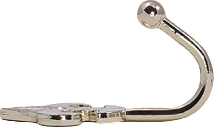 Крючок мебельный Larvij HK1808D Curtain Hook одинарный латунь, предпросмотр