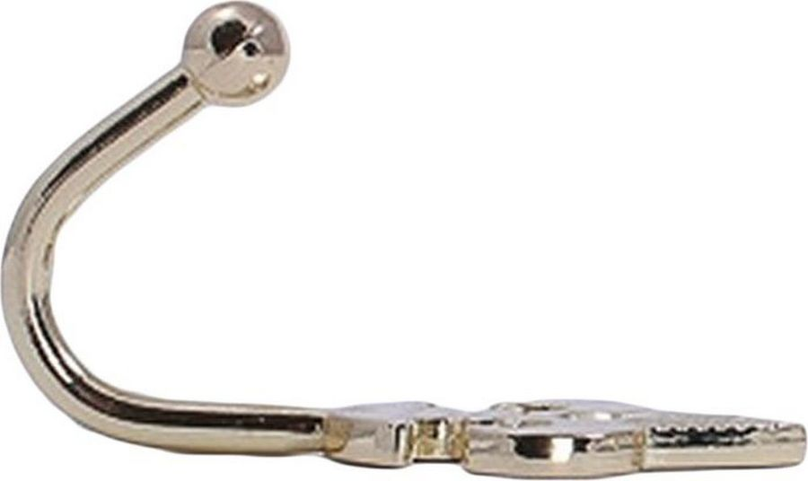 Крючок мебельный Larvij HK1808D Curtain Hook одинарный латунь, предпросмотр