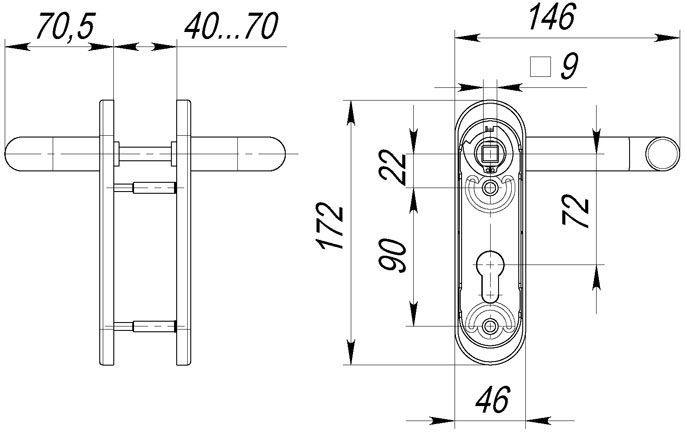 Ручка дверная FUARO DH-0433 NE (ЧЕРНАЯ) с пружиной нейлон, предпросмотр