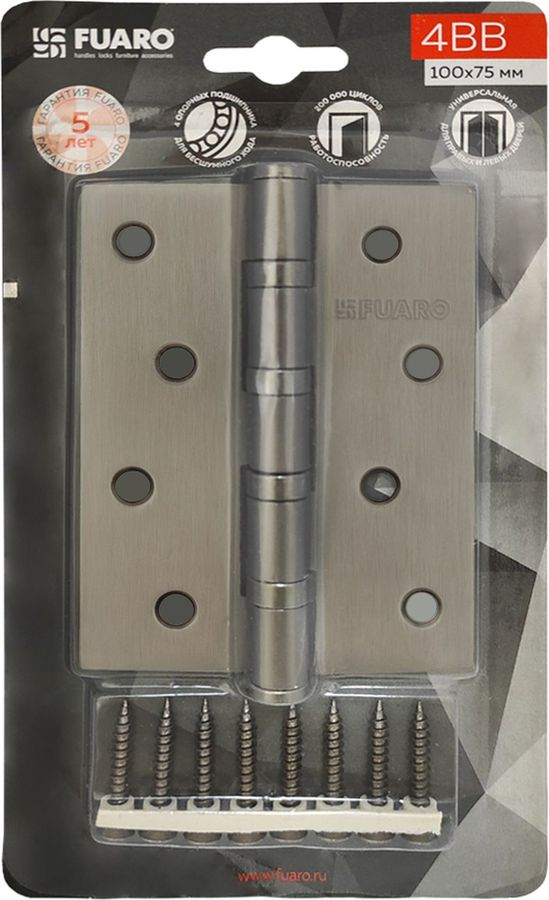 Петля универсальная FUARO 4BB/BL 100x75x2,5 GR, предпросмотр