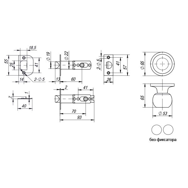 Ручка защелка PUNTO Dk672/bl wd-ps (без фик.) дерево, предпросмотр