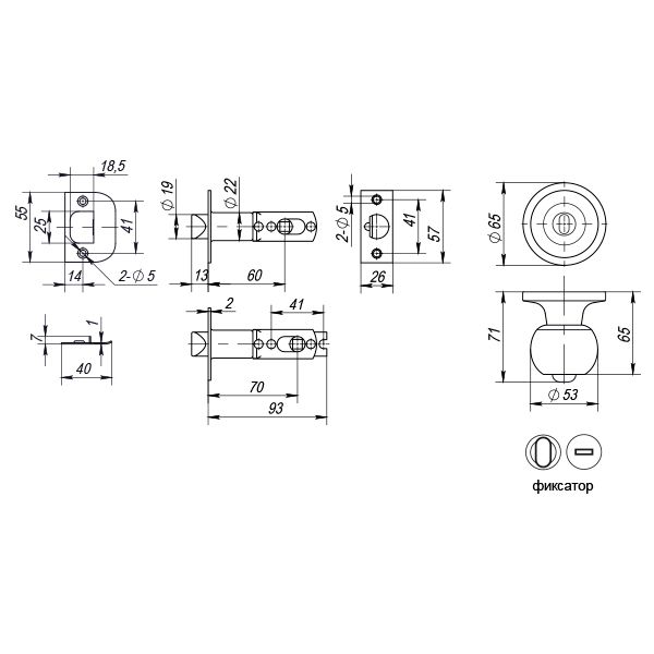 Ручка защелка PUNTO Dk672/bl wd-bk (фик.) дерево, превью