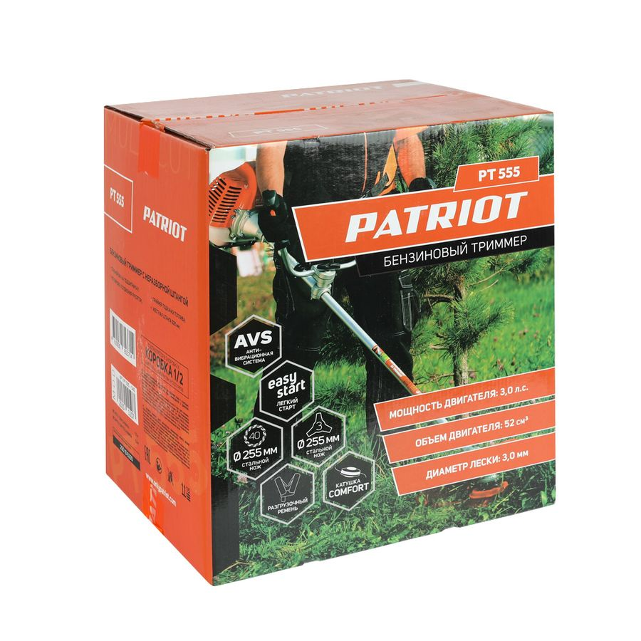 Коса бензиновая PATRIOT 1+1 3лс, PT555, предпросмотр