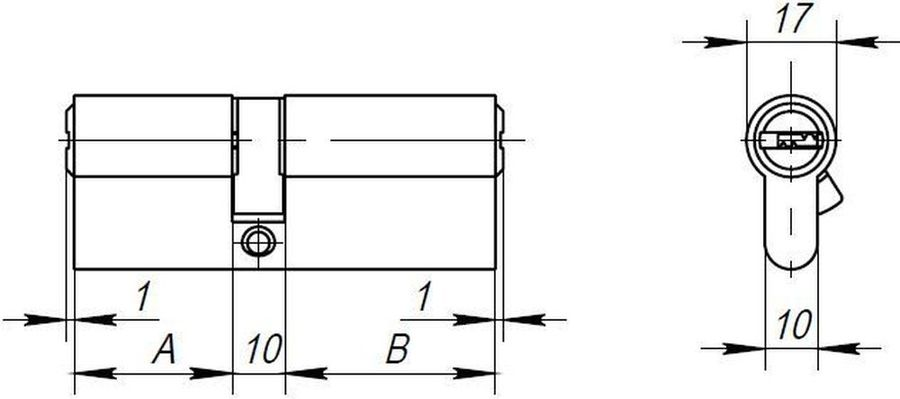 Цилиндровый механизм (AX200/60) AJAX AX2000Key60 (25+10+25) CP хром, предпросмотр