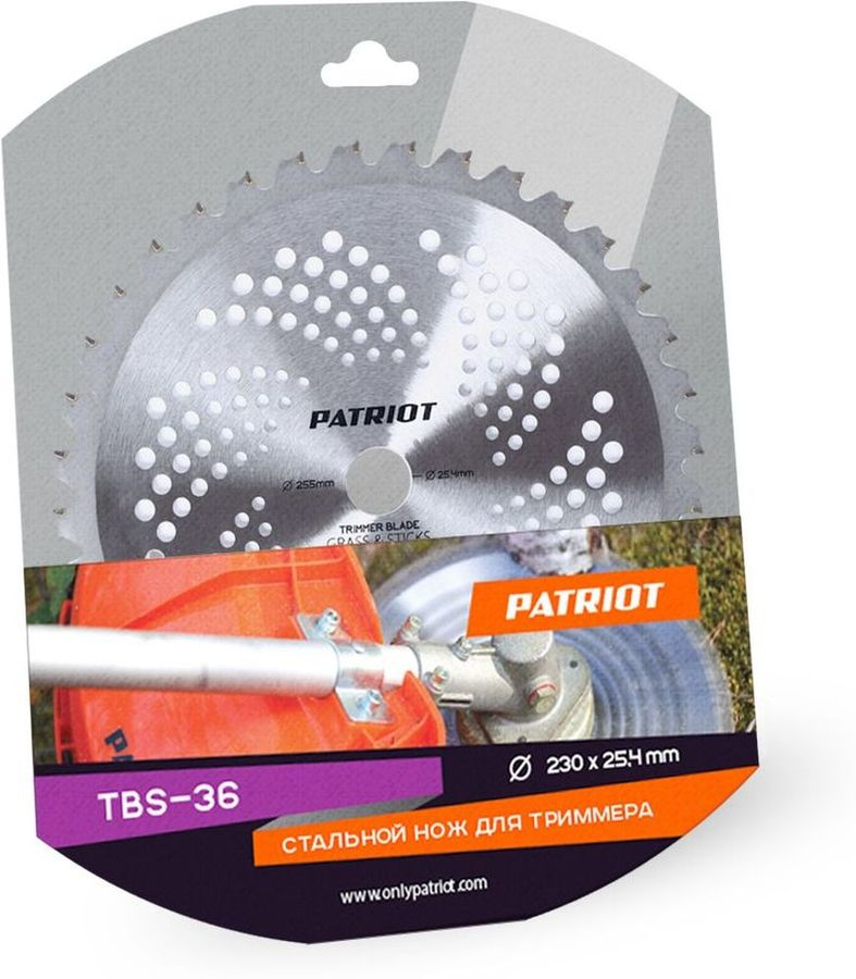 Нож для триммера PATRIOT 255x25,4мм, TBM-36, предпросмотр