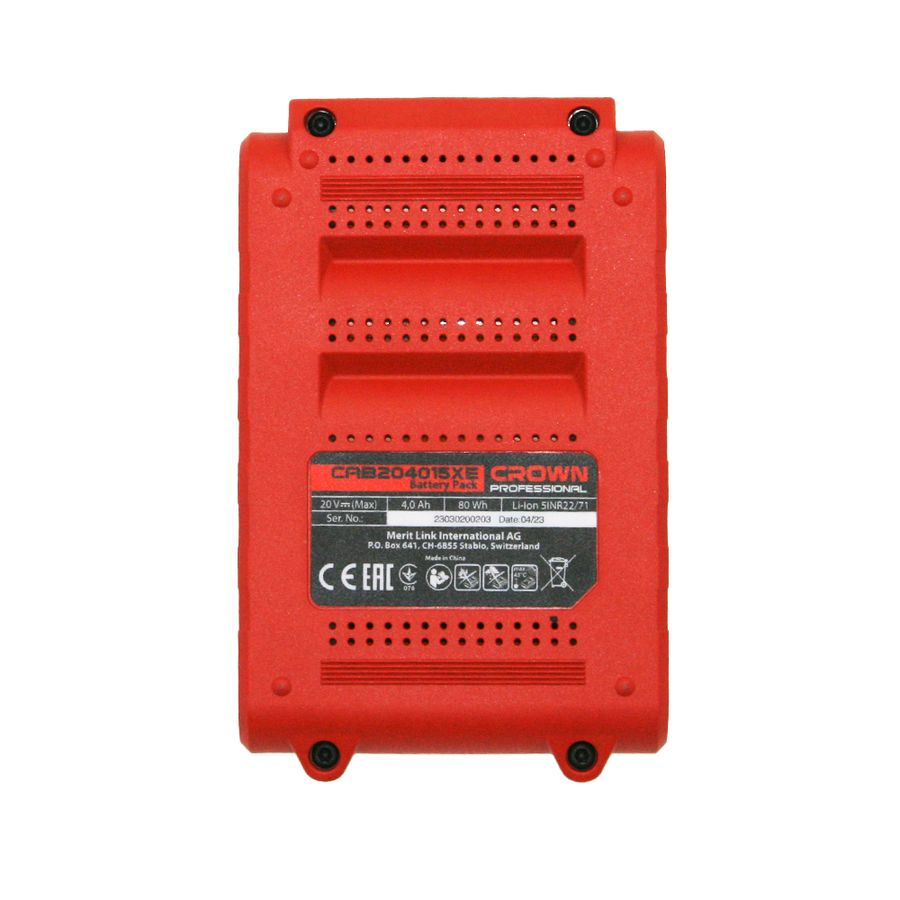 Батарея аккумуляторная CROWN CAB204015XE 20В 4,0 Ач, предпросмотр