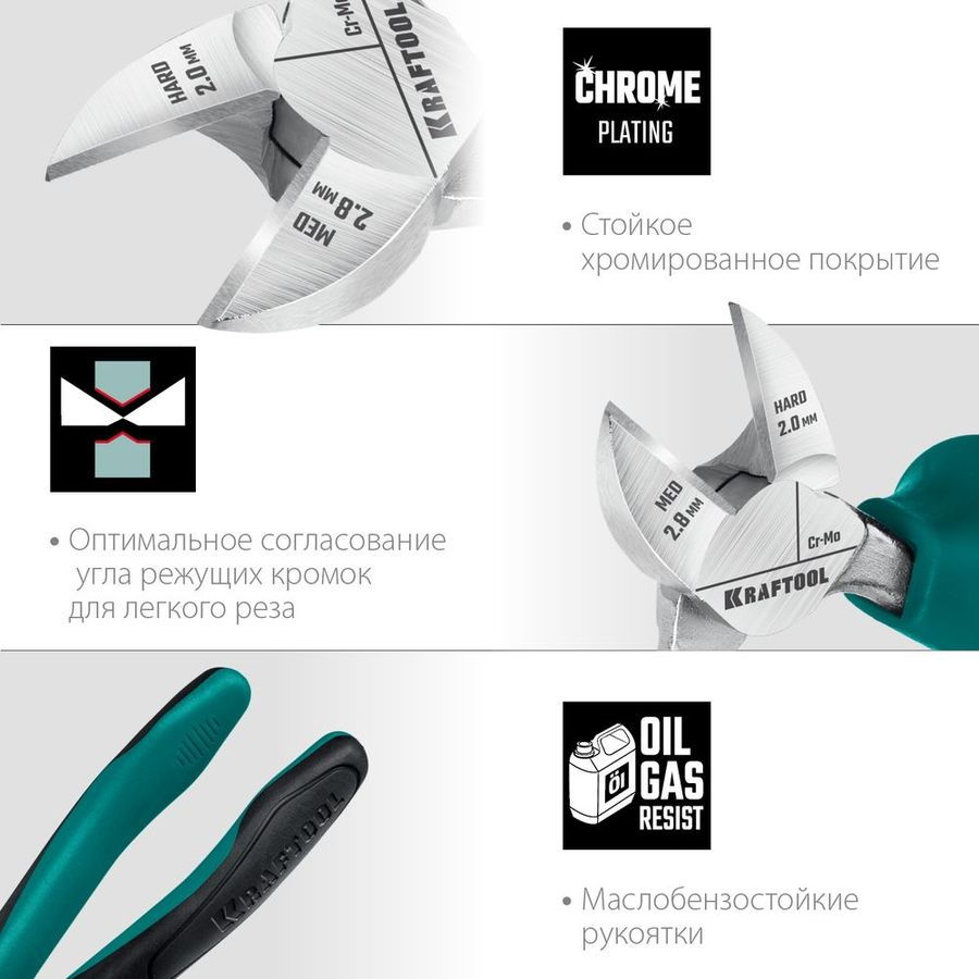 Бокорезы с двухкомпонентной рукояткой KRAFTOOL 160 мм, превью